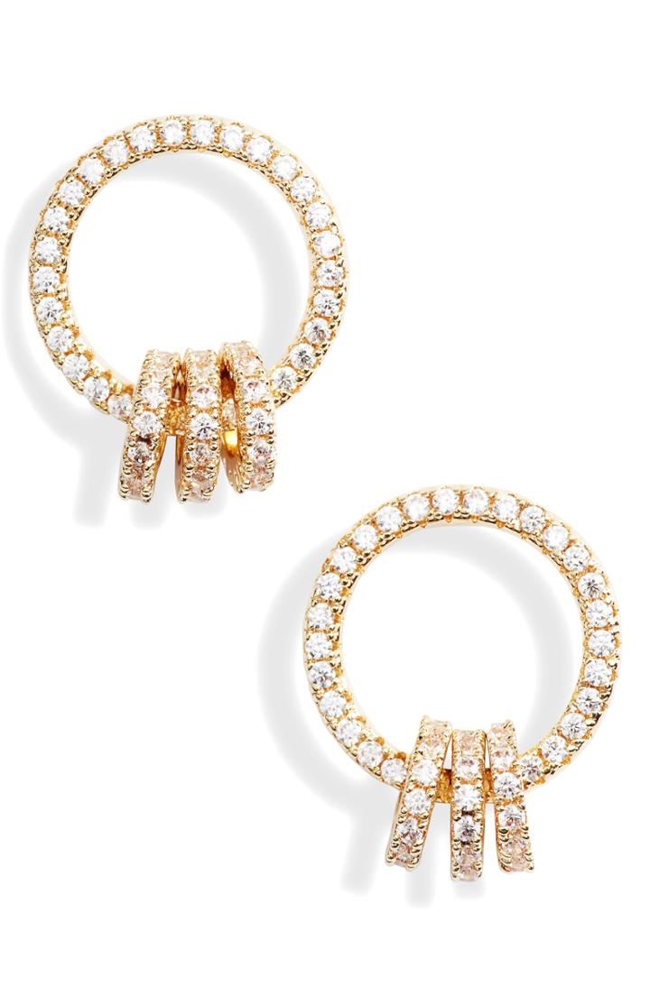 Women's Nordstrom Open Circle Link Cubic Zirconia Earrings