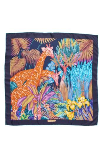 Women's Salvatore Ferragamo Rio Silk Square Scarf, Size - Blue