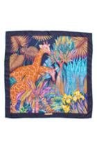 Women's Salvatore Ferragamo Rio Silk Square Scarf, Size - Blue