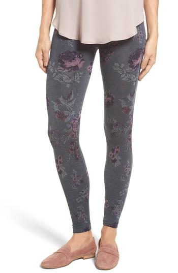 Women's Hue Floral Seamless Leggings /x-large - Grey
