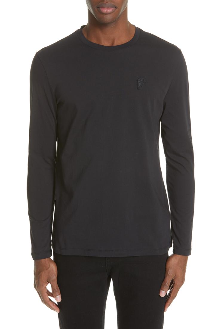 Men's Versace Collection Medusa Long Sleeve T-shirt - Black