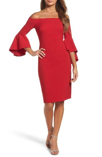 Petite Women's Chelsea28 Off The Shoulder Dress P - Red