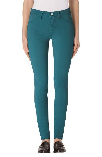 Women's J Brand High Waist Ankle Super Skinny Jeans - Green