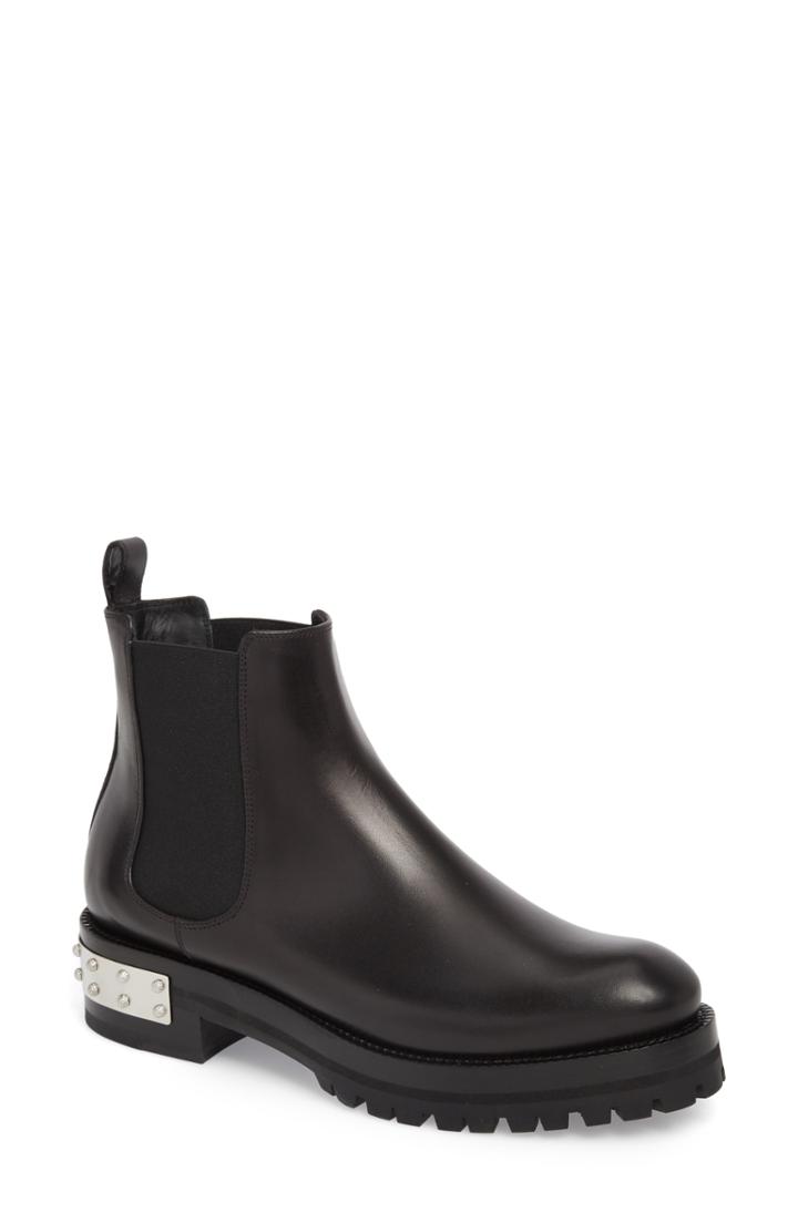 Women's Alexander Mcqueen Metal Heel Slip-on Boot Us / 37eu - Black