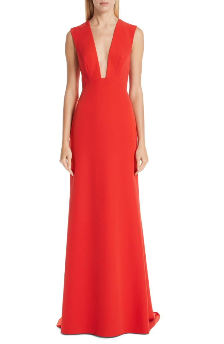 Women's Monique Lhuillier Tie Back A-line Gown