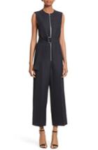 Women's Victoria Beckham Belted Wide Leg Jumpsuit Us / 6 Uk - Blue