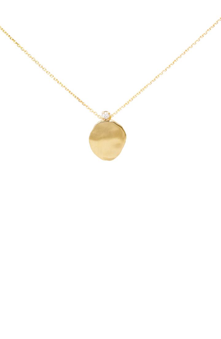 Women's Wwake Large Disc Diamond Pendant Necklace