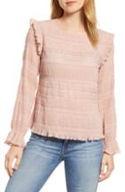 Women's Velvet By Graham & Spencer Lace Ruched Georgette Blouse - Pink