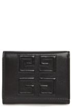 Women's Givenchy Emblem Lambskin Leather Trifold Wallet - Black