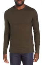 Men's Boss Tenison Long Sleeve Crewneck T-shirt - Green