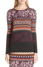 Women's Fuzzi Mixed Fair Isle Sweater - Purple