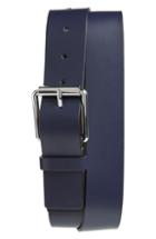 Men's Calvin Klein Solid Leather Belt - Navy