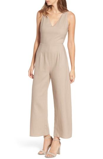 Women's Leith Crop Wide Leg Jumpsuit - Beige