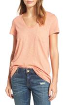 Petite Women's Caslon Relaxed Slub Knit U-neck Tee, Size P - None
