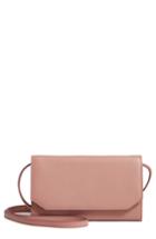 Women's Nordstrom Leather Wallet On A Strap - Pink