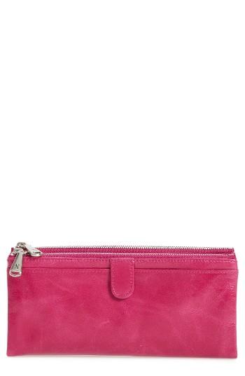 Women's Hobo 'taylor' Glazed Leather Wallet - Pink