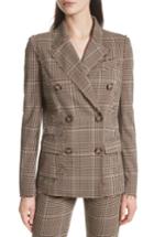Women's Tracy Reese Double Breasted Plaid Blazer - Brown