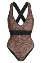 Women's Diane Von Furstenberg Belted One-piece Swimsuit - Black