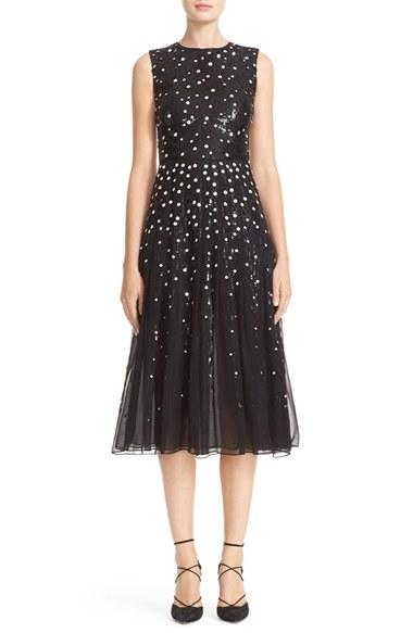 Women's Carolina Herrera Degrade Sequin Silk Midi Dress
