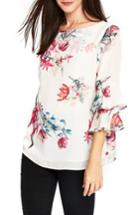 Women's Wallis Tulip Twinkle Beaded Ruffle Sleeve Top Us / 8 Uk - Ivory