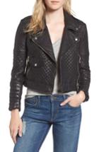 Women's Joe's Quilted Leather Moto Jacket - Black