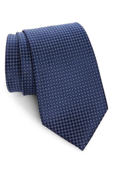 Men's Nordstrom Men's Shop Alana Geometric Silk X-long Tie, Size X-long - Blue