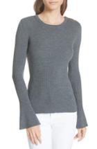 Women's Tory Burch Liv Merino Wool Sweater - Grey