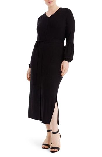 Women's Universal Standard For J.crew Bubble Sleeve Jersey Maxi Dress, Size - Black