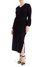 Women's Universal Standard For J.crew Bubble Sleeve Jersey Maxi Dress, Size - Black