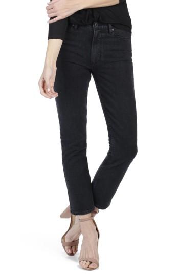 Women's Paige Sarah High Waist Crop Straight Leg Jeans - Black