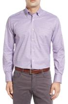 Men's David Donahue Regular Fit Check Sport Shirt - Purple