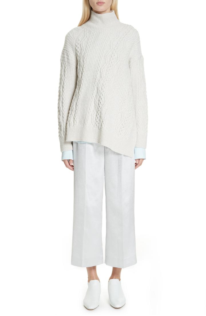 Women's Vince Metallic Wide Leg Crop Pants - Metallic