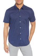 Men's John Varvatos Star Usa Star Print Woven Shirt, Size - Blue