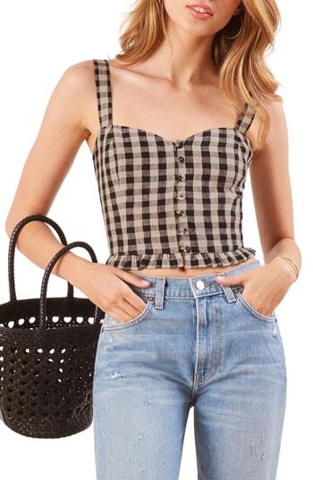Women's Reformation Mackenzie Linen Top - Black