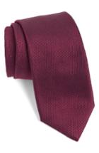 Men's Hugo Boss Solid Silk Tie, Size - Burgundy