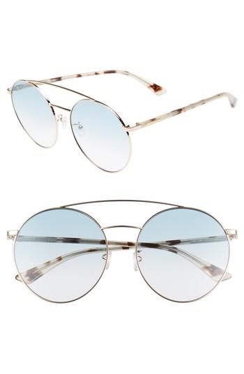 Women's Mcq Alexander Mcqueen 61mm Round Aviator Sunglasses - Havana