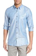 Men's Ted Baker London Laavno Extra Trim Fit Linen Blend Sport Shirt
