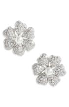 Women's Nina Flower Crystal & Imitation Pearl Stud Earrings