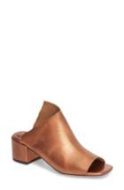 Women's Kelsi Dagger Brooklyn Sabra Peep Toe Slide Sandal .5 M - Brown