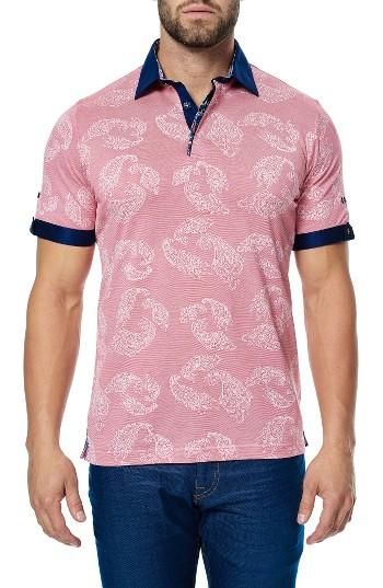 Men's Maceoo Woven Trim Polo (m) - Pink