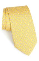 Men's Salvatore Ferragamo Mouse Print Silk Tie, Size - Yellow