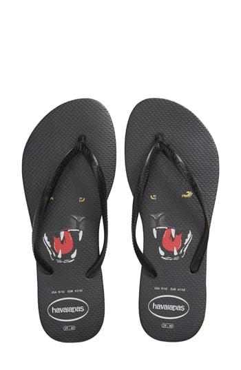 Women's Havaianas Slim Wild Flip Flop /36 Br - Black