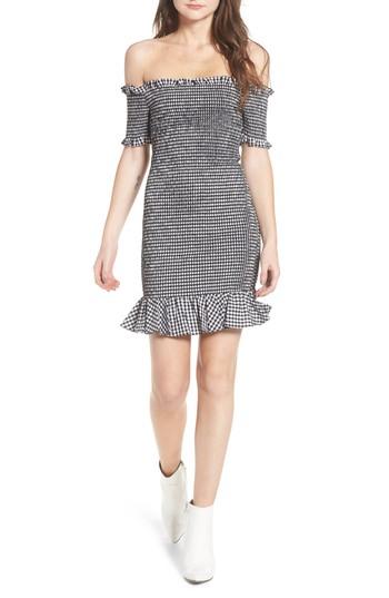 Women's Wayf Scafati Off The Shoulder Minidress - Black