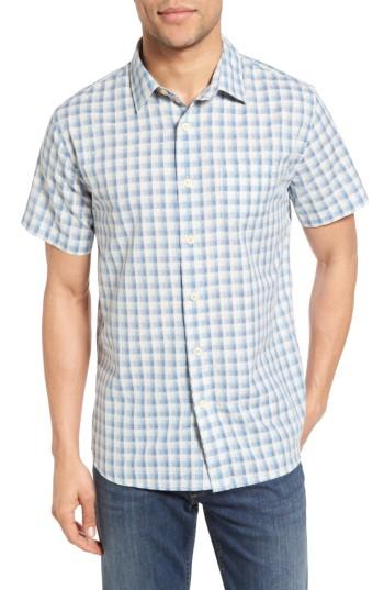 Men's Grayers Grange Trim Fit Shadow Gingham Sport Shirt - Blue