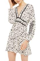 Women's Topshop Floral Embroidered Tea Dress Us (fits Like 0) - White