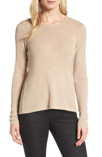 Women's Eileen Fisher Slim Merino Wool Sweater, Size - Beige