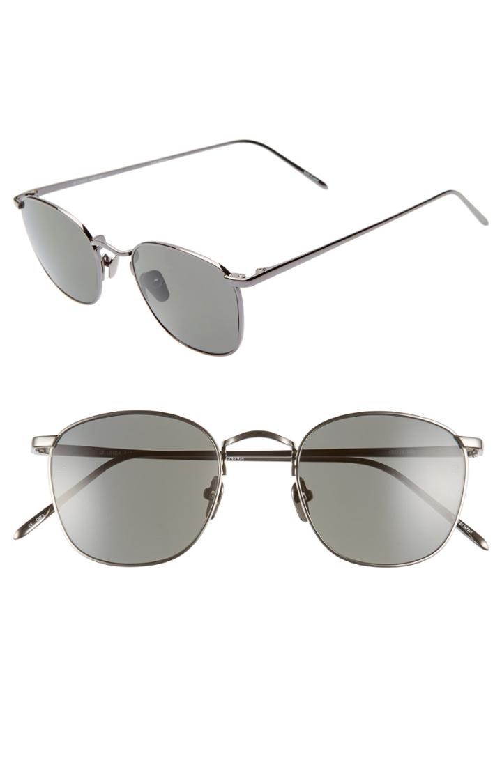 Women's Linda Farrow 48mm Square Sunglasses - Dark Nickel