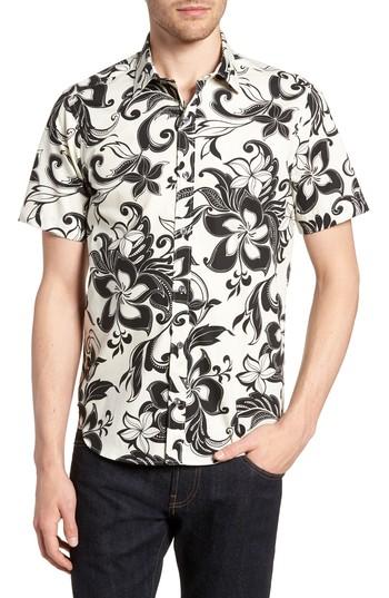 Men's Jeff Odessa Tailored Fit Floral Sport Shirt - White