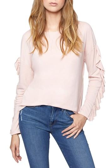 Petite Women's Sanctuary Leona Ruffle Sleeve Sweater P - Pink