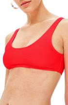 Women's Topshop Ribbed Crop Bikini Top Us (fits Like 0-2) - Red